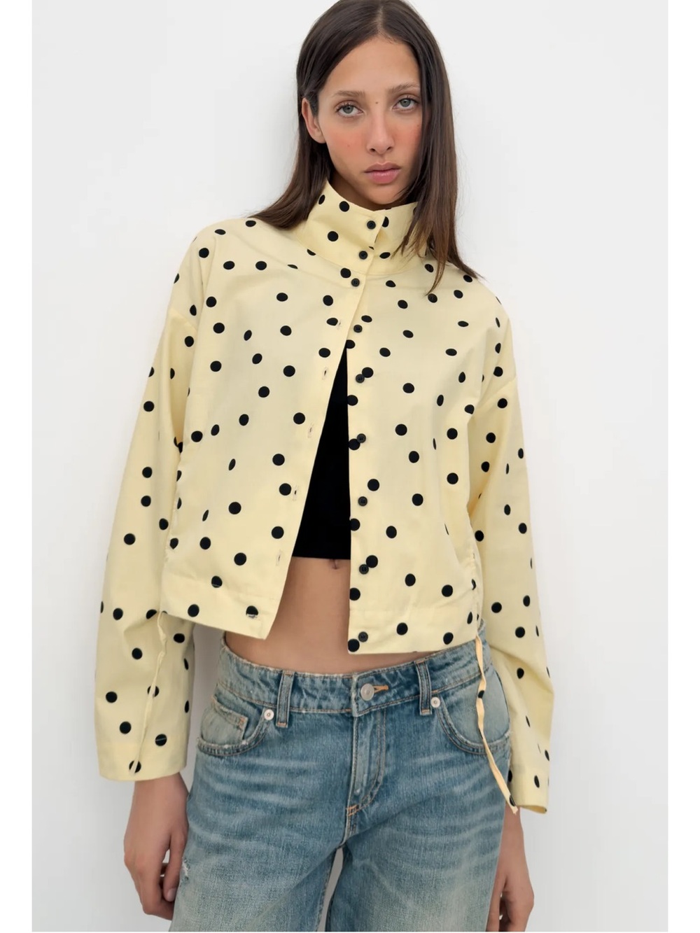Zara POLKA DOT RUCHED JACKET